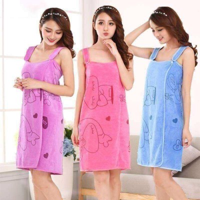 Bathroom Women Bath Towels Wearable Towel Dress Beach Adults Bath Gown SPA Sling Robes Home Nightwear Microfiber Women Bathrobe
