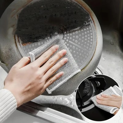 4 psc Magic Majuni/স্টেইনলেস স্টিল স্ক্রাবার ক্লথ 🧽