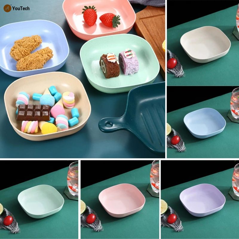 Multicolor 10-Piece Japanese Style Square Plate Set